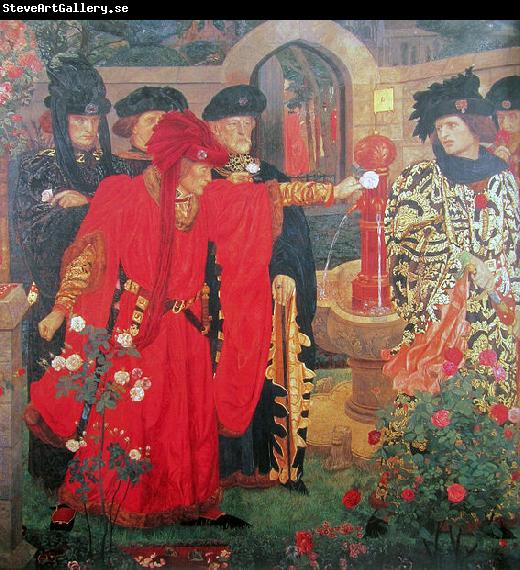 Henry Arthur Payne Plucking the Red and White Roses in the Old Temple Gardens